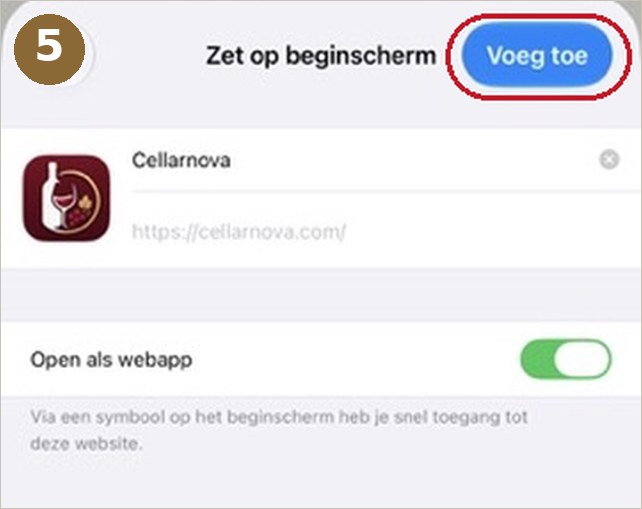Installation auf dem iPhone, Schritt 5